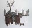 Welded Metal Wall Art - Bus Stop Scene