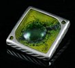 Green glass brooch pin
