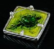 Green glass brooch pin
