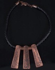 Copper Necklace on braided leather