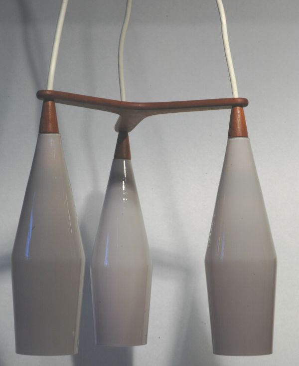 Danish Modern Cased Glass Lamp
