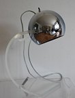 Lucite Chrome Ball Lamp