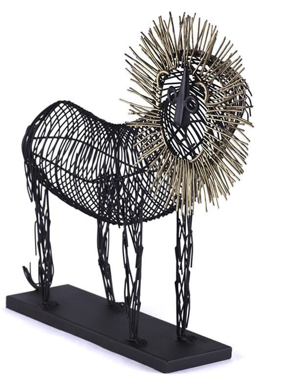 Large Metal Lion Sculpture