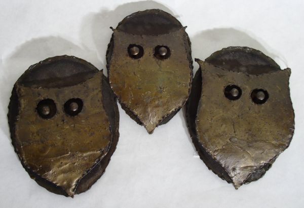Welded metal wall art Owls
