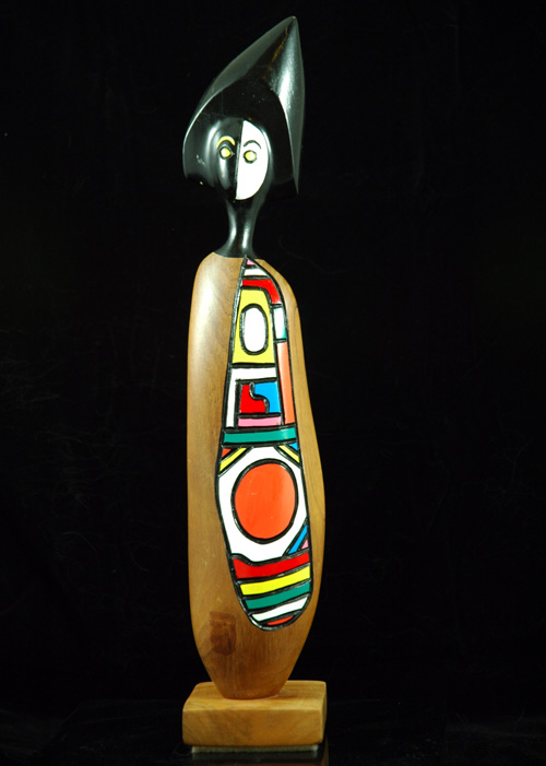 Painted Wooden Sculpture Figure