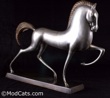 Elegant Bronze Etruscan Horse Sculpture 