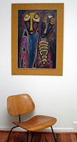 Large Vintage Mixed Media Art