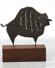 Bison Bull  Table Metal Sculpture