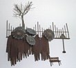 Welded Metal Wall Art - Bus Stop Scene