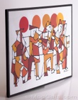 Original Abstract Cubist Band painting on canvas