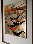 Enameled copper tile wall plaque