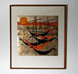 Enameled copper tile wall plaque