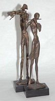 Bronze Musician Figure Sculptures