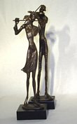 Bronze Musician Figure Sculptures