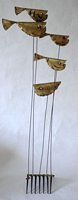 Welded fish floor sculpture
