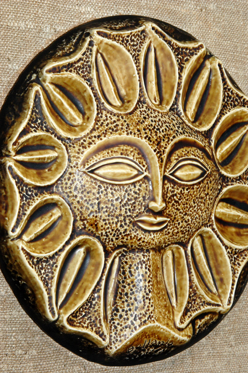 Tom Tru Framed Ceramic Sun-Face