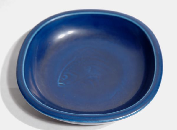 Gunnar Nylund Blue Stoneware Bowl