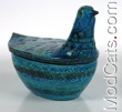 Bitossi Rimini Blu covered bowl Bird