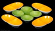 Tackett for Shmid Porcelain Orange and Green Bowls