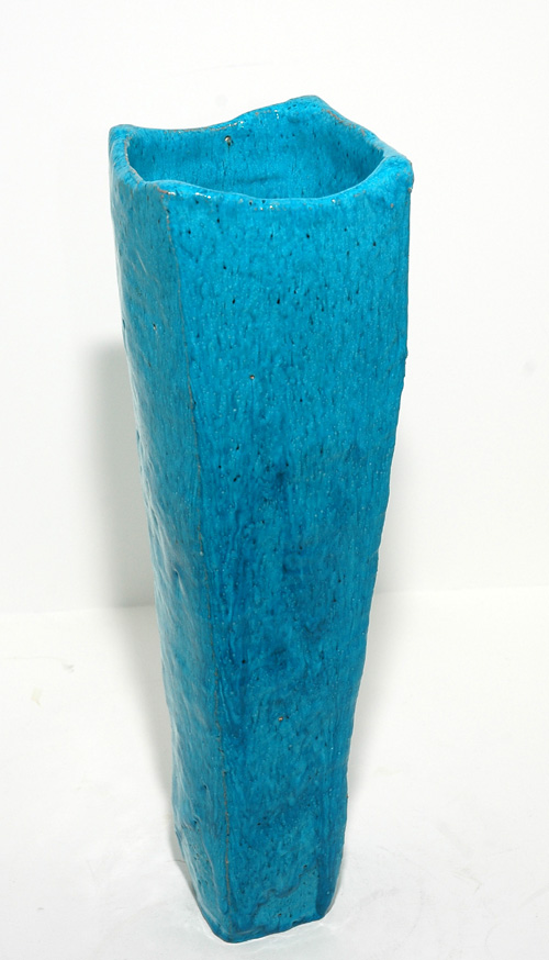 Large Italian Blue Tall Vase