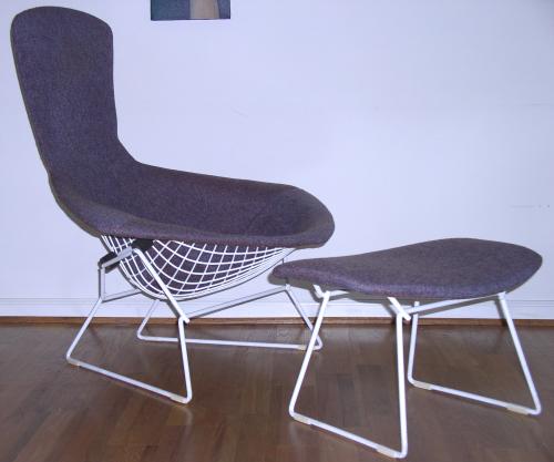 Harry Bertoia High Back Bird Chair & Ottoman