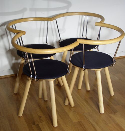 MOD Beech and Chrome Dining Chairs