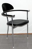 Italian Arrben Leather and Chrome Chairs