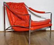 POP Red Vinyl and Chrome 70s Chair