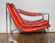 POP Red Vinyl and Chrome 70s Chair