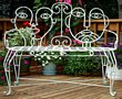 John Risley style wrought iron patio bench