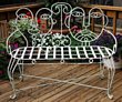 John Risley style wrought iron patio bench