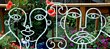 John Risley style wrought iron patio bench