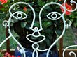 John Risley style wrought iron patio bench