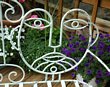 John Risley style wrought iron patio bench