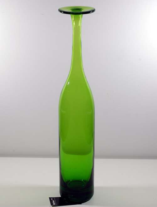 Blenko #6937 Olive Flat Top Bottle