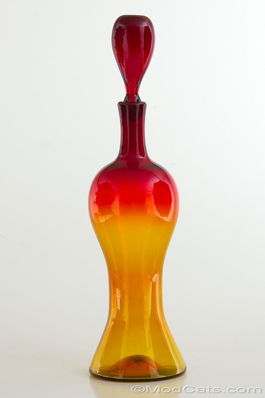 Blenko #7118 Decanter - Tangerine