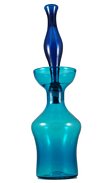 Blenko #5922s etch signed Teal Decanter