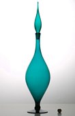 Blenko #6528L decanter - Peacock
