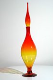 Blenko #6528s Tangerine Footed Decanter