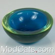 Blue and Iridescent green geode bowl