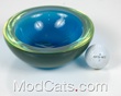 Blue and Iridescent green geode bowl