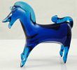 Small Blue Glass Horse