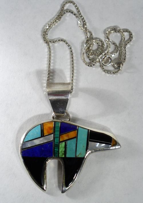 Zuni Indian Bear Necklace