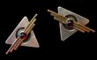 Deco Mixed Metal Garnet Earrings