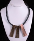 Copper Necklace on braided leather