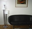 Italian Chrome and Murano Floor Lamp