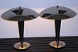 French Black & Chrome Table Lamp Pair