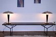 French Black & Chrome Table Lamp Pair