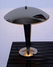 French Black & Chrome Table Lamp Pair