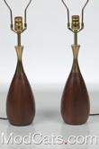 Walnut and Brass Lamps